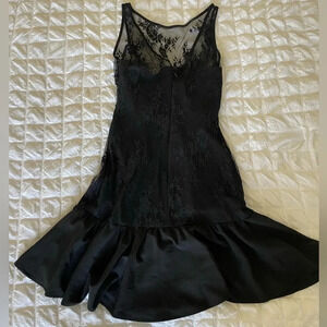 Georgina Chapman Pearl black lace dress